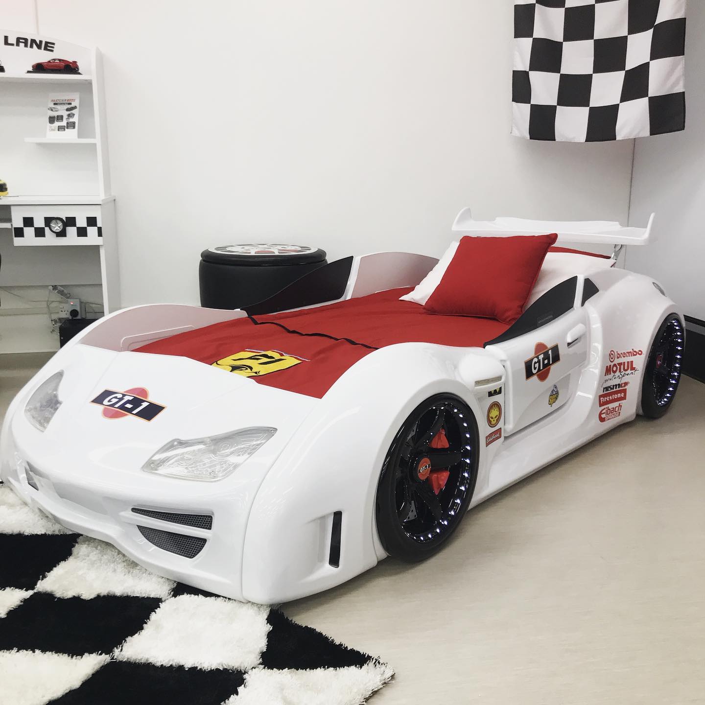 White Lambo Race Car Bed Made In Europe, IN STOCK – Sleeping Kingdom