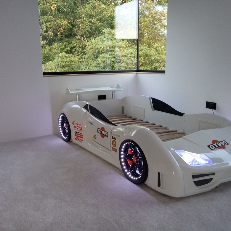 White Lambo Race Car Bed Made In Europe