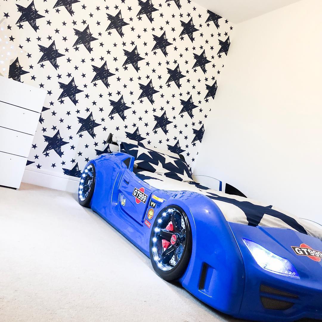 Instock Blue Lambo Race Car Bed