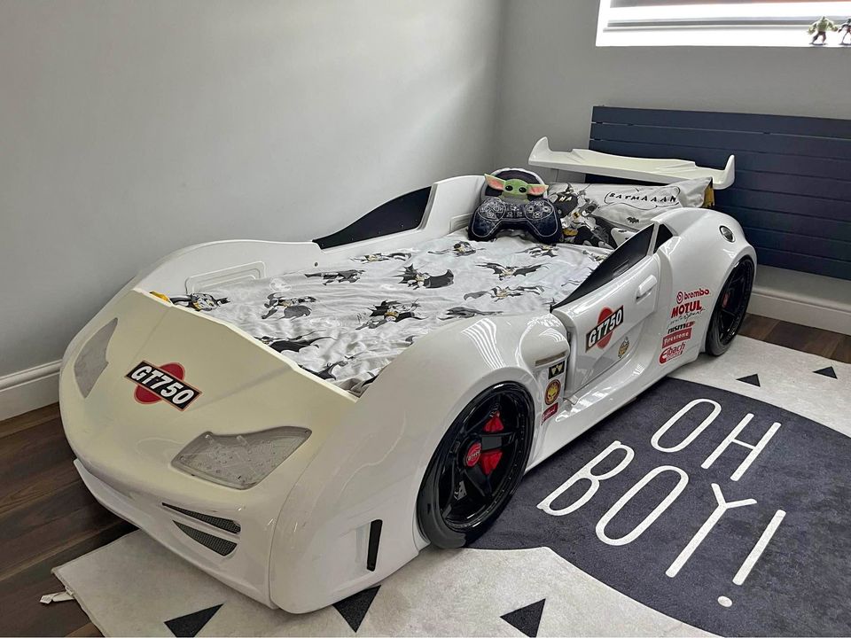 PRE-ORDER White Lambo Race Car Bed WILL BE AVAILABLE FOR COLLECTION MID MAY