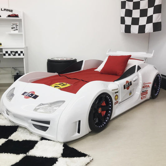 PRE-ORDER White Lambo Race Car Bed WILL BE AVAILABLE FOR COLLECTION MID MAY