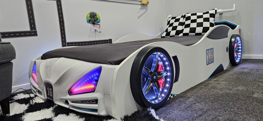 White F1 Race Car Bed, Made In Europe